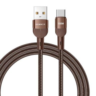 HAMMER 100W 5A USB to Type-C,1.2M Nylon Braided,480Mbps Data Transfer