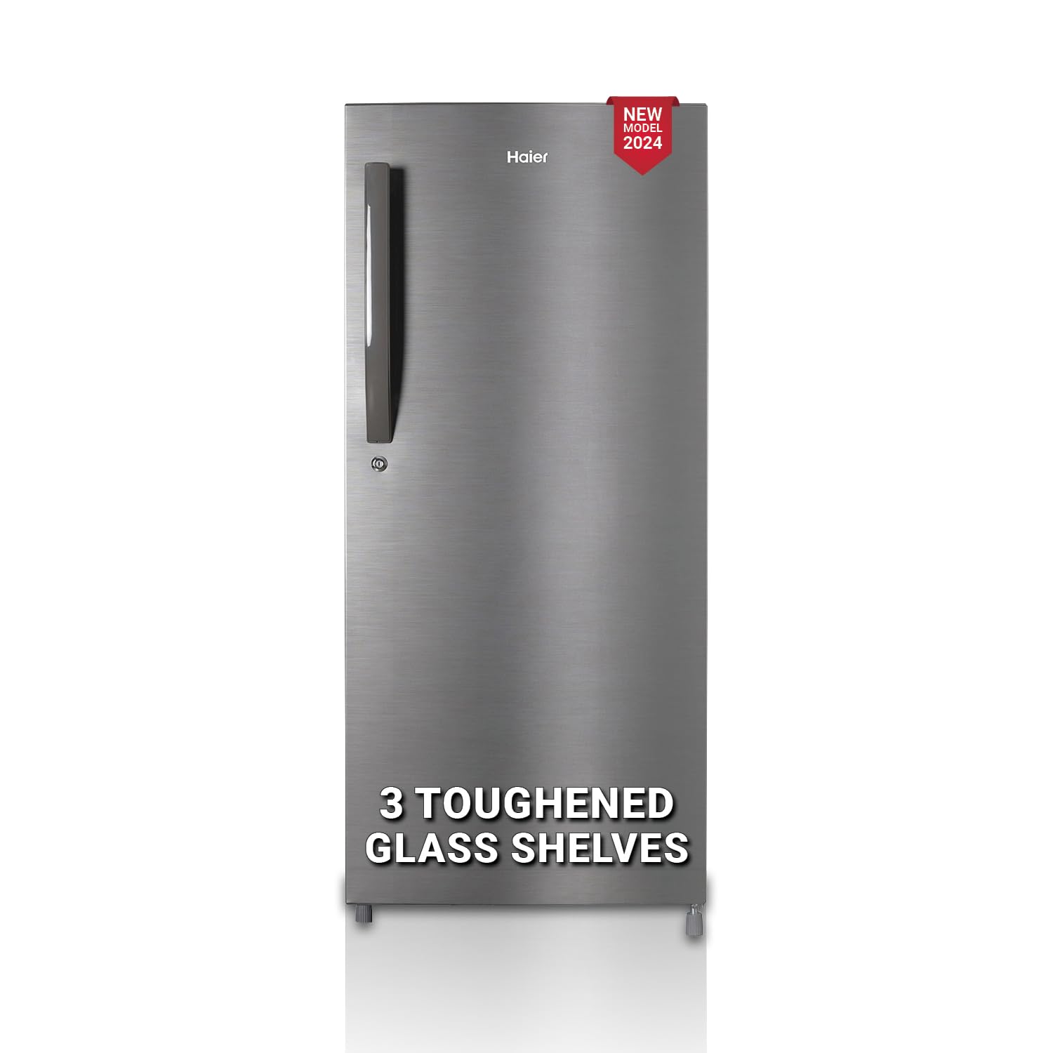 Haier 190L 4-Star Direct Cool Single Door Refrigerator (HED-204DS-P, Dazzle Steel, 2024 Model)