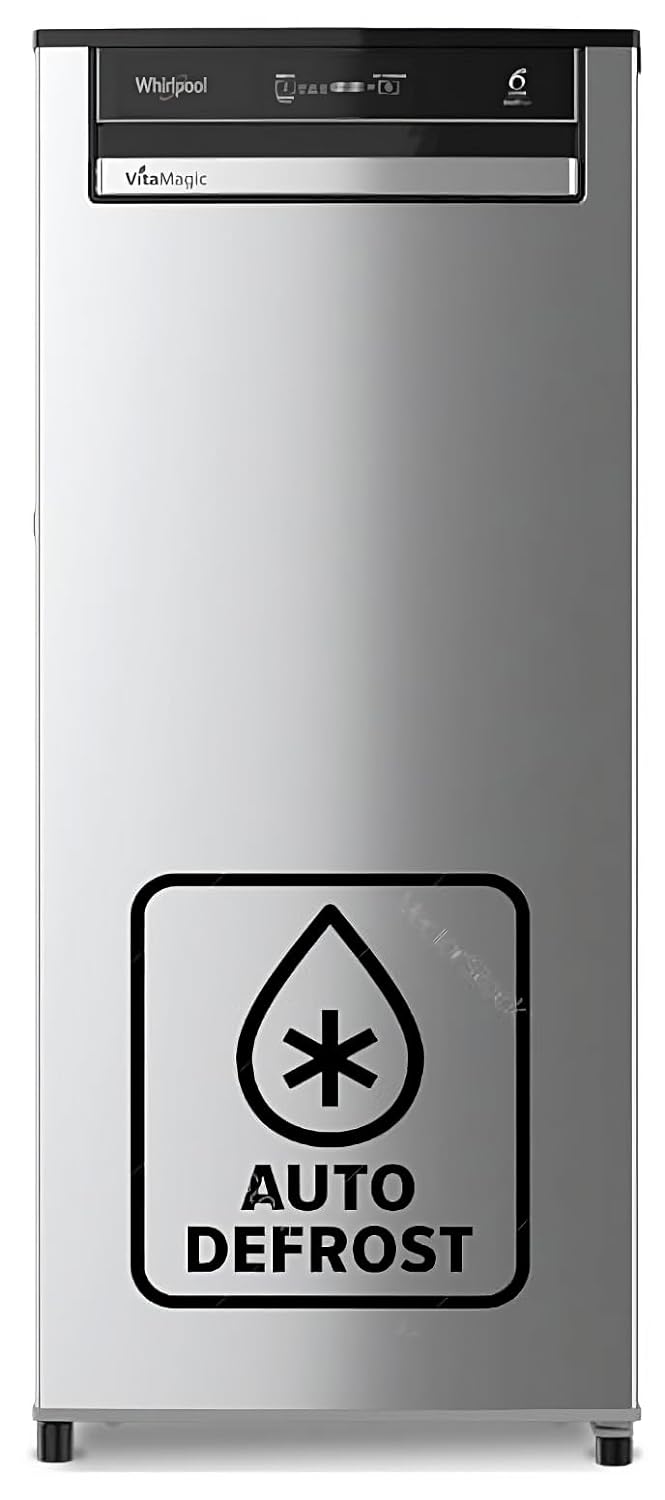 Whirlpool 192 L 3 Star Vitamgic Pro Inverter Direct-Cool Single Door Refrigerator (215 VMPRO PRM 3S INV STEEL-Z, Auto Defrost Technology,
