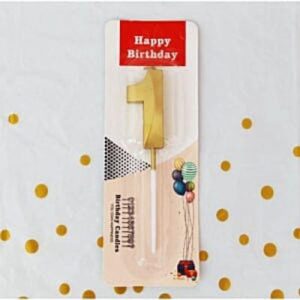 Metallic Golden Number 1 Candles for Anniversary Birthday Golden Digit one for First Birthday , 11th , 21 ,31 , 41 , 51 ,61 ,71