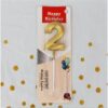 Metallic Golden Number 2 Candles for Anniversary Birthday Golden Digit 2 , ( 2 , 22 , 32 , 42 , 52 , 62 , 72 ) Second Birthday