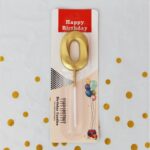 Golden Metallic Number 0 Candles for Anniversary Birthday Golden (0 10th 20th 30th 40th 50th 60 70th 80th)
