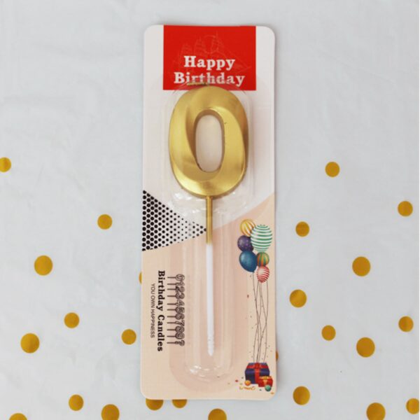 Golden Metallic Number 0 Candles for Anniversary Birthday Golden (0 10th 20th 30th 40th 50th 60 70th 80th)