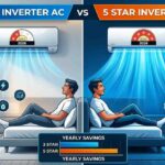 3 Star AC vs 5 Star AC comparison showing electricity consumption difference and best AC buying guide 2026