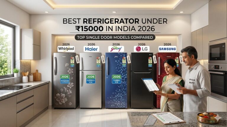 Best Refrigerator Under ₹15000 in India 2026 with Whirlpool, Haier, Godrej, LG and Samsung single door fridges