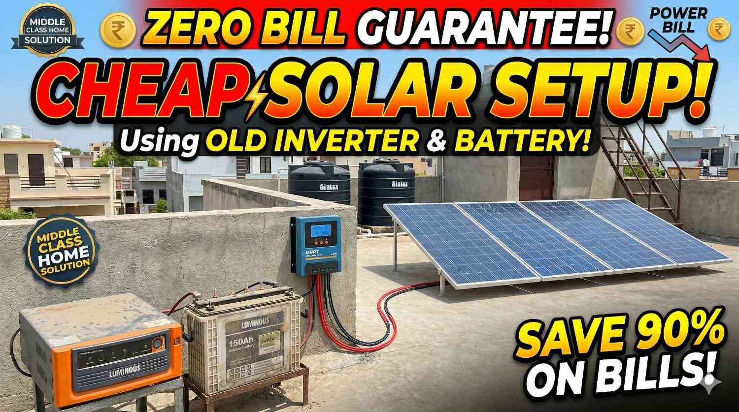 Existing inverter and battery solar panel setup for home